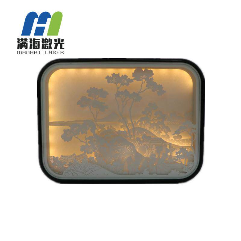 源头厂家带灯ABS框3d纸雕灯镜面立体纸雕叠影灯创意光影纸雕夜灯