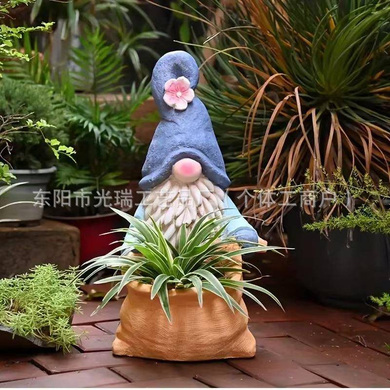 花园装饰精灵甘道夫布袋花盆多肉花盆栽摆件落地创意庭院阳台布置