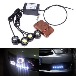 汽车LED日行灯鹰眼一拖四反击倒车灯无线遥控一拖四16 爆闪灯 模式