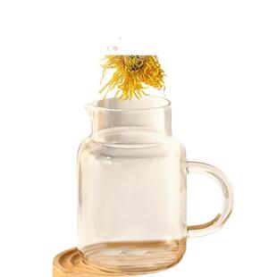 硅玻璃大容量玻璃杯带盖子家用喝水杯耐高温带把_W 下单立减50