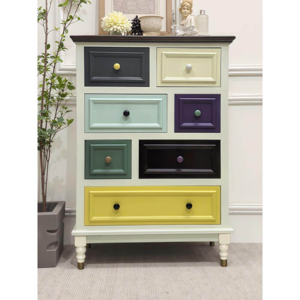 现代简约实木五斗柜斯堪的纳维亚卧室抽屉柜美式客厅入口抽屉柜阳