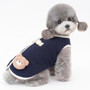 可挂牵引绳冬季宠物狗狗保暖马甲泰迪比熊约克夏加绒棉衣猫咪衣服