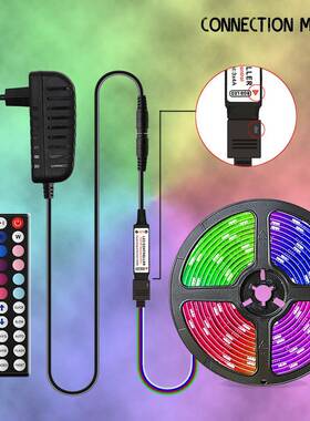 LED灯带5050RGB七彩变色灯带套装RF44键5米30灯防水爆款