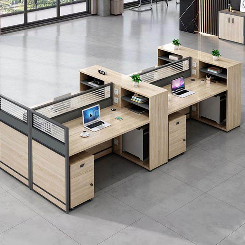 四人位职员办公桌椅组合办公室简约现代财务桌员工位屏风隔断卡座