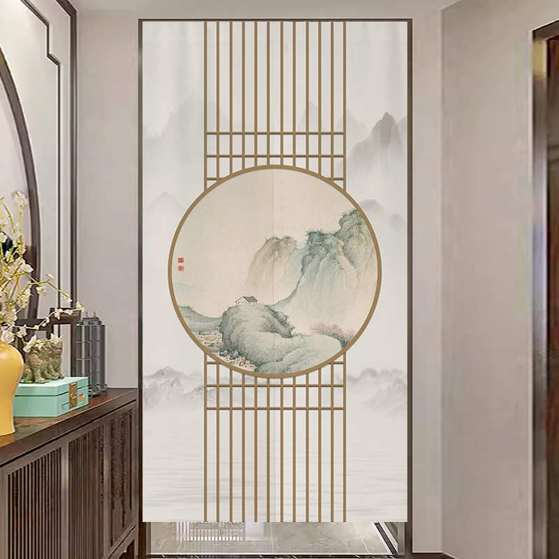 中式中国风门帘隔断帘玄关厕所帘子遮挡帘卧室房间家用卫生间挂帘