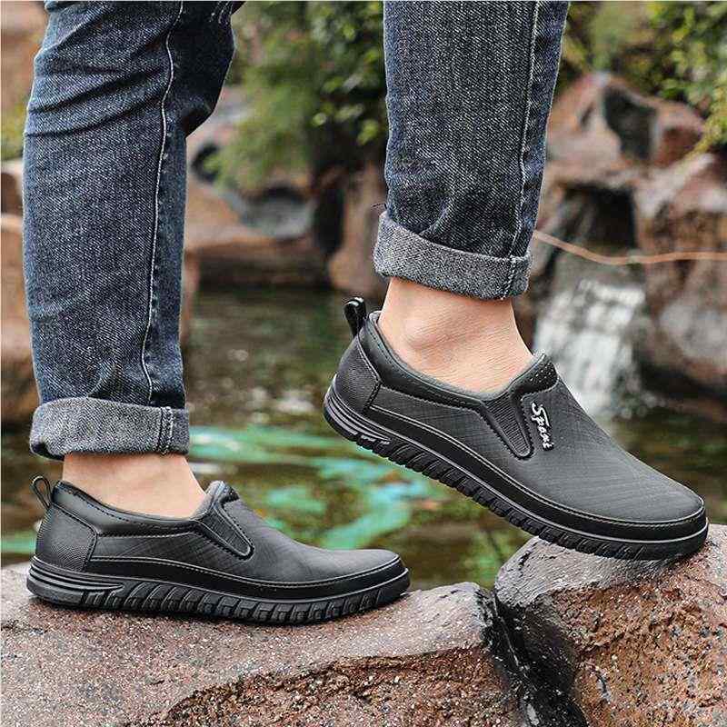 耐季低帮雨鞋男款时尚外穿防滑磨套鞋雨夏作靴厨房工胶鞋XD598-C