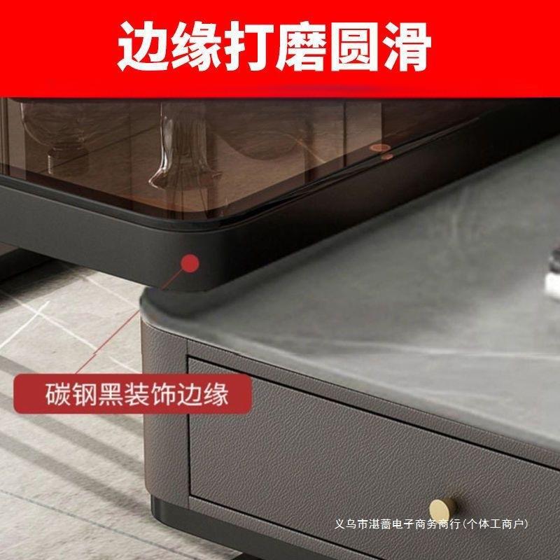 轻意式几家用客几茶厅小奢户型方形组合现代简约子母KLK伸缩玻璃