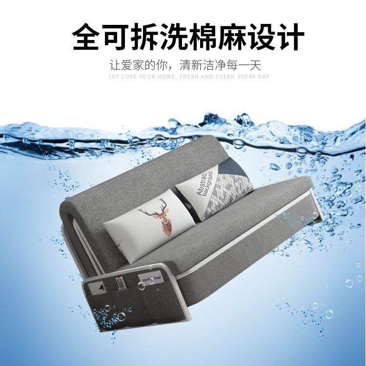 沙发床两用无边框铁艺折叠沙发床伸缩小户型阳台单人可组合全套