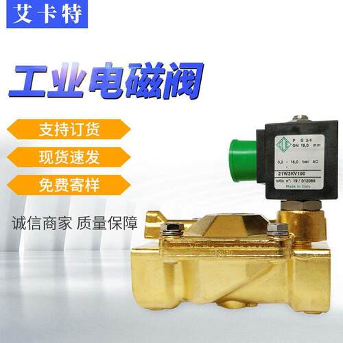 意大利ODE黄铜6分电磁阀3/4自动控制 氟橡胶密封电磁阀21W3KV190