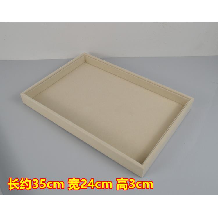 高档皮布首绒饰展示台珠宝饰手品盒子盘项链表收纳耳钉展珠示宝店