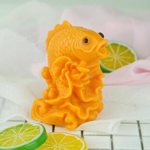 孔明糖艺盐雕鱼磨具立体翻糖硅胶铂金级巧克力厨用盘饰鲤鱼模具