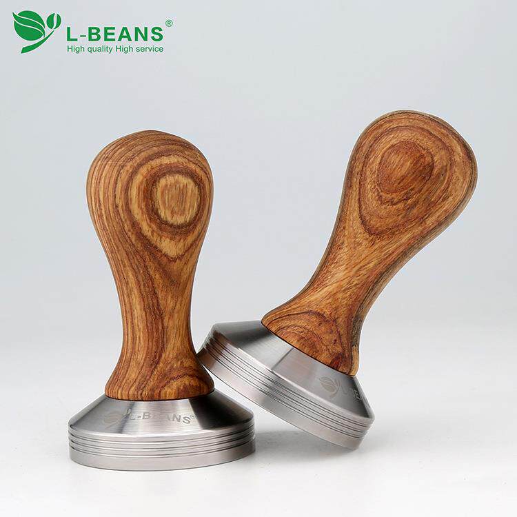 L-BEANS 花梨木带刻度压粉锤 不锈钢咖啡压粉器58mm 带刻度