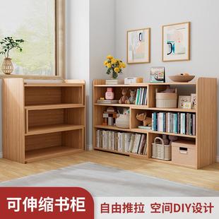落地置物架简易书架靠墙矮书柜家用多层收纳架子客厅小柜子储物柜