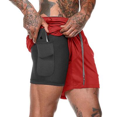 Men's beach pants double-layer breathable running training