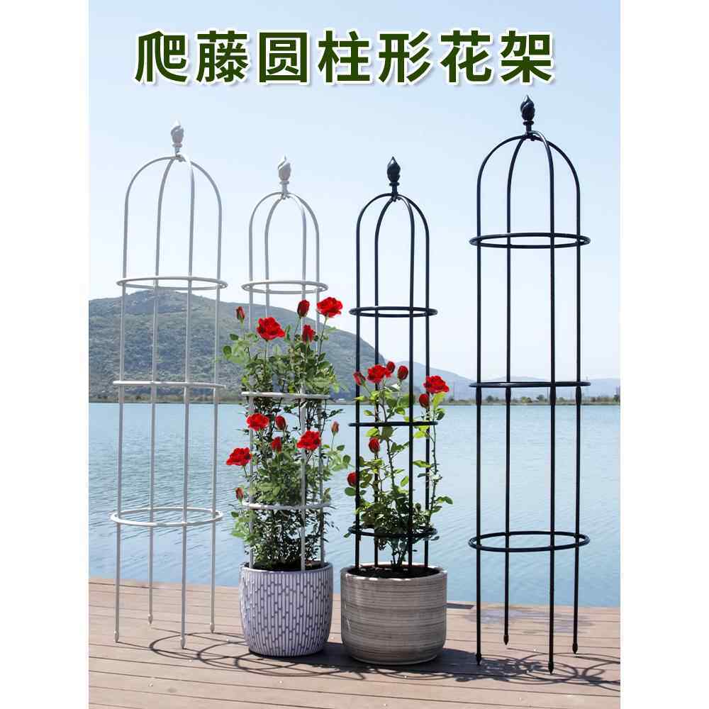 花架攀爬凉棚花盆支架玫瑰攀爬凉棚园艺阳台铁线莲支撑杆固定花支