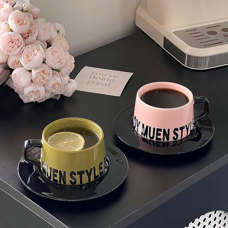 维光复古小众设计高颜值女咖啡杯碟高档精致下午茶杯子陶瓷马克杯