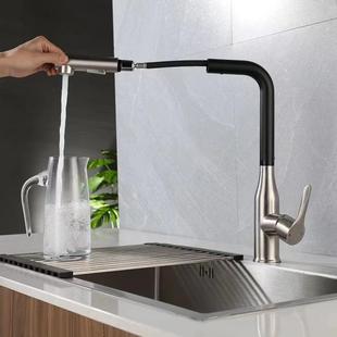 新款 水龙 直销304不锈钢厨房水龙头万向旋转水槽洗菜盆冷热抽拉式