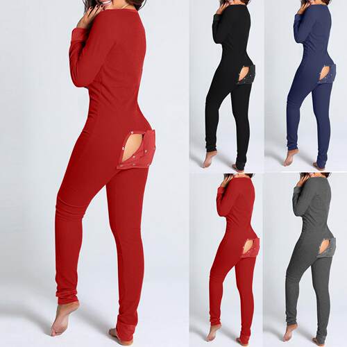 Jumpsuit printed fancy functional flip pajamas