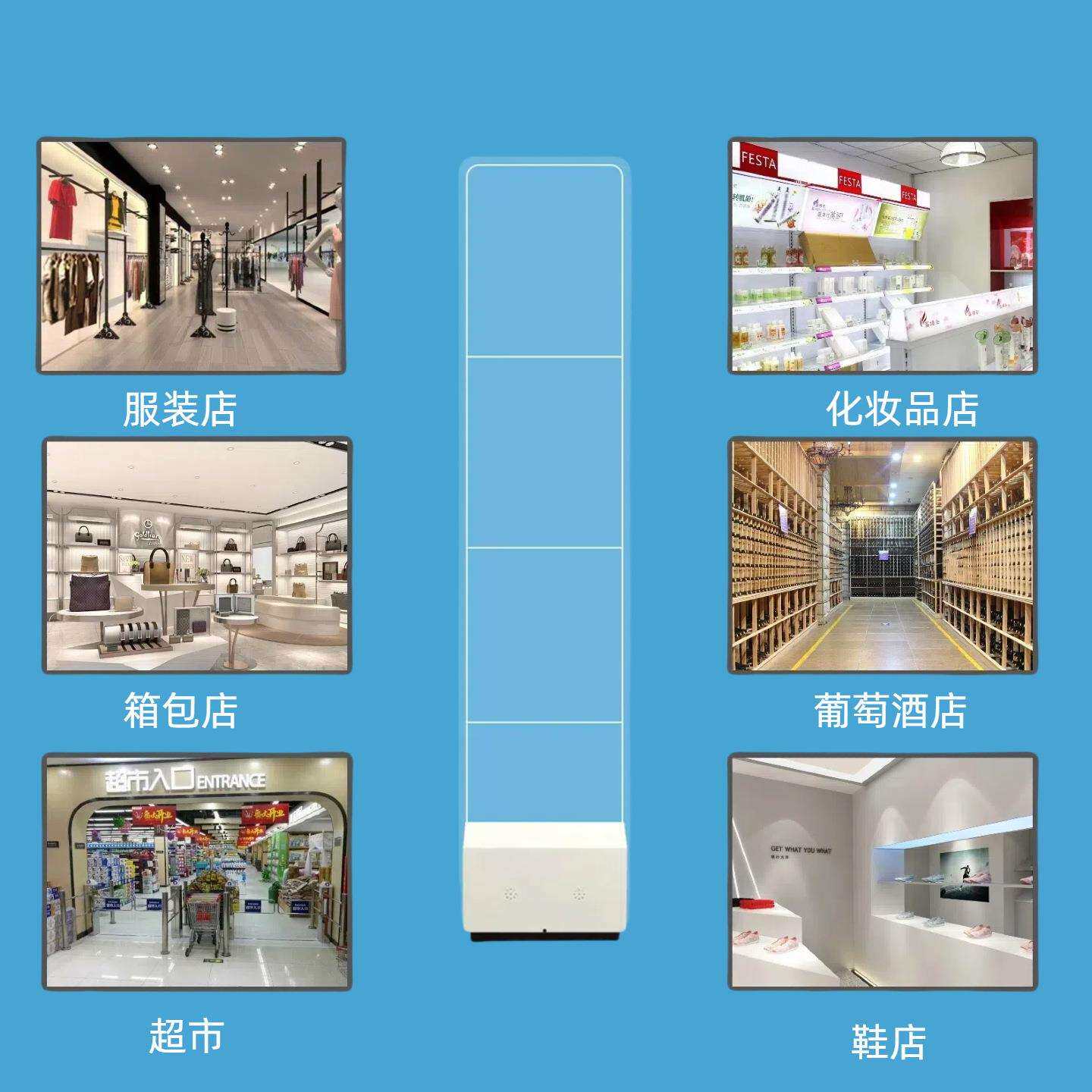 工HR505装厂直供克商场射频防盗门服店超防盗报警器亚力透明市防