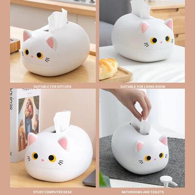 Kawaii Cat Tissue Box Kitchen Napkin Storage Box Wc Paper Co