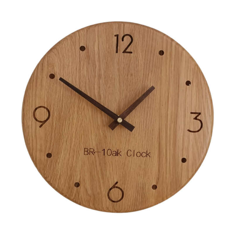 l1s轻奢白橡木原木风挂钟极简钟表挂墙复古客厅家用日式