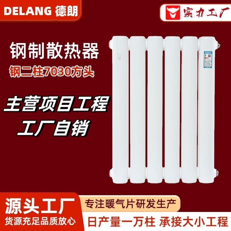 厂家工业暖气片钢制二柱型GZTF7030GZTY7030水暖散热器散热片