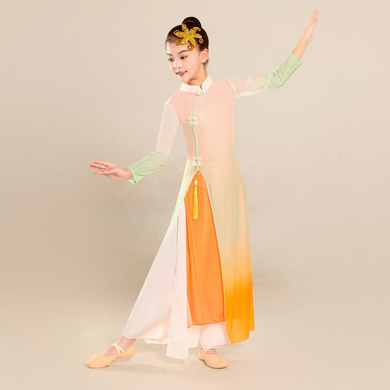 舞蹈服儿童女民族中国风古典舞旗袍练功演出服身韵服女童表演服装
