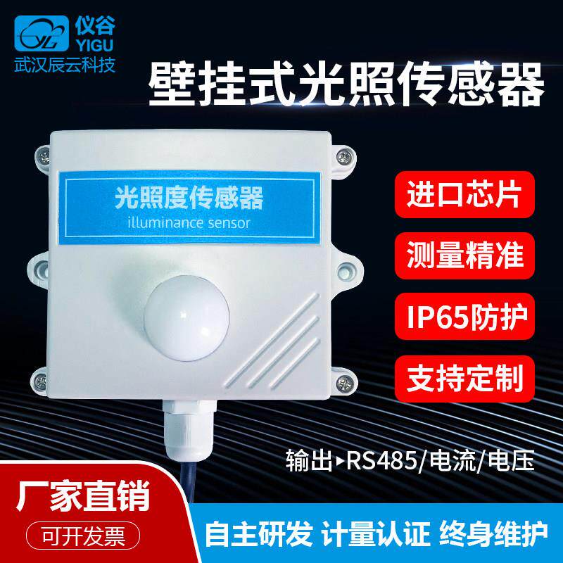光照度传感器智慧农业大棚光照测量光照变送器 照度计RS485壁挂式
