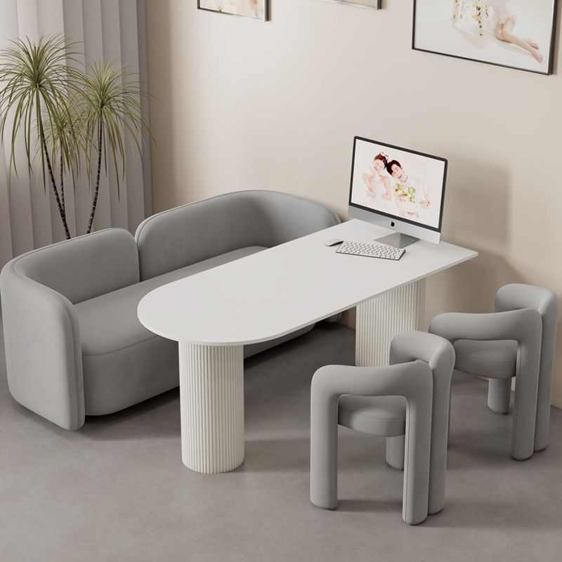 奶油风婚纱店沙发影楼选片区桌椅医美接单桌休息区接待网红款简约