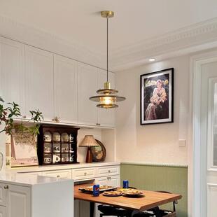 日式 复古古吊胡桃木色餐厅灯中南洋296风计师实木餐桌吧台橱窗设