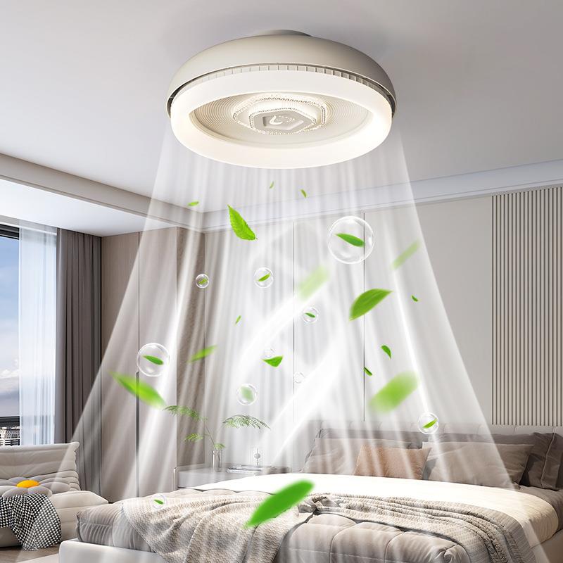 新款无叶吸顶风扇灯北欧简约大气客厅卧室餐厅饭厅静音空气循环