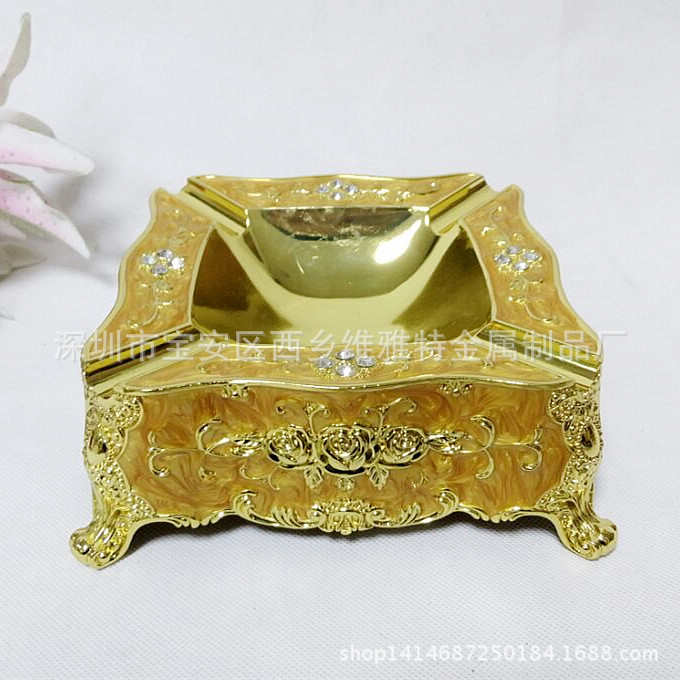 欧式烟灰缸 奢华 客厅时尚创意金属烟缸 KTV 酒吧个性烟灰缸