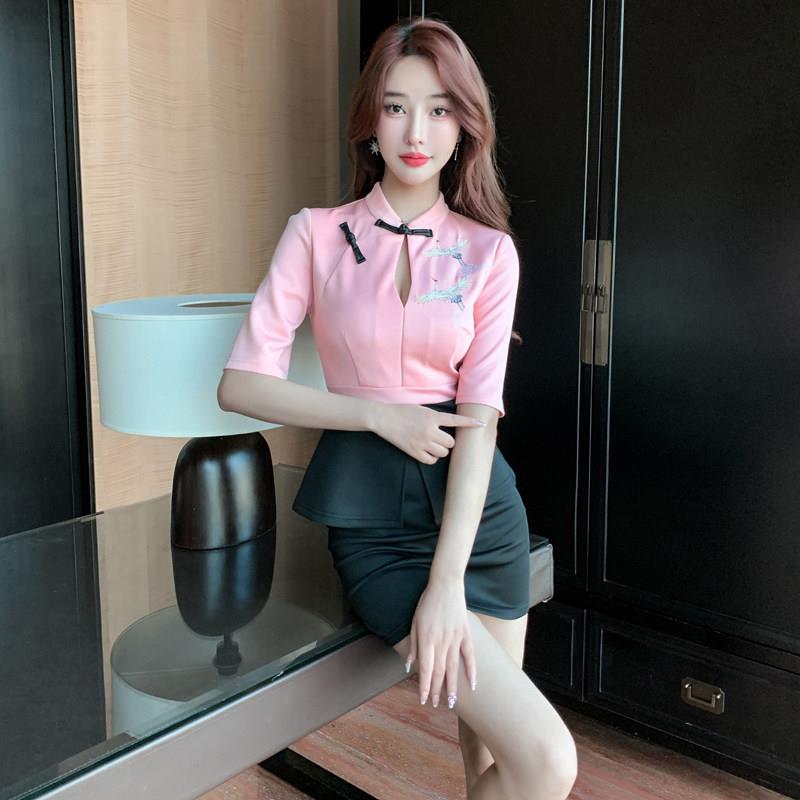 旗袍足浴工作服时尚高级养生会所沐足气质套装足疗女技师衣服冬季