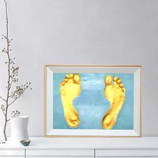 脚印纪念全家福亲子手足印泥成人情侣商务婴儿足印尼手印泥永久