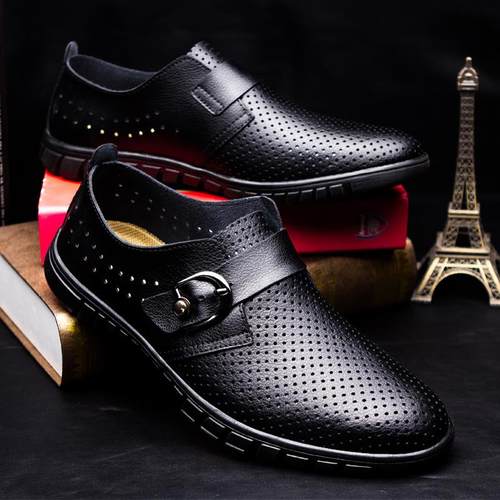 高档才度男 皮男牛皮20鞋24春新款 鞋男士商务休闲季鞋搭扣牛皮鞋