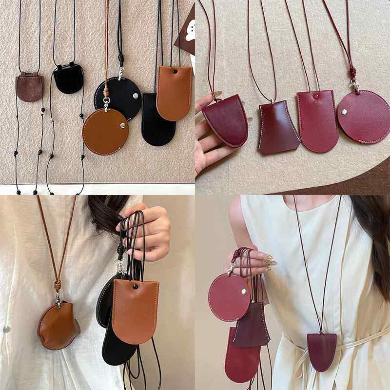 人造皮革挂脖磁吸眼镜夹项链简约复古吊坠毛衣链潮时尚新款项饰女