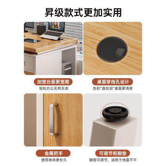 书桌人书柜书架一体简约家用学生转角电脑桌双人公桌写字桌子
