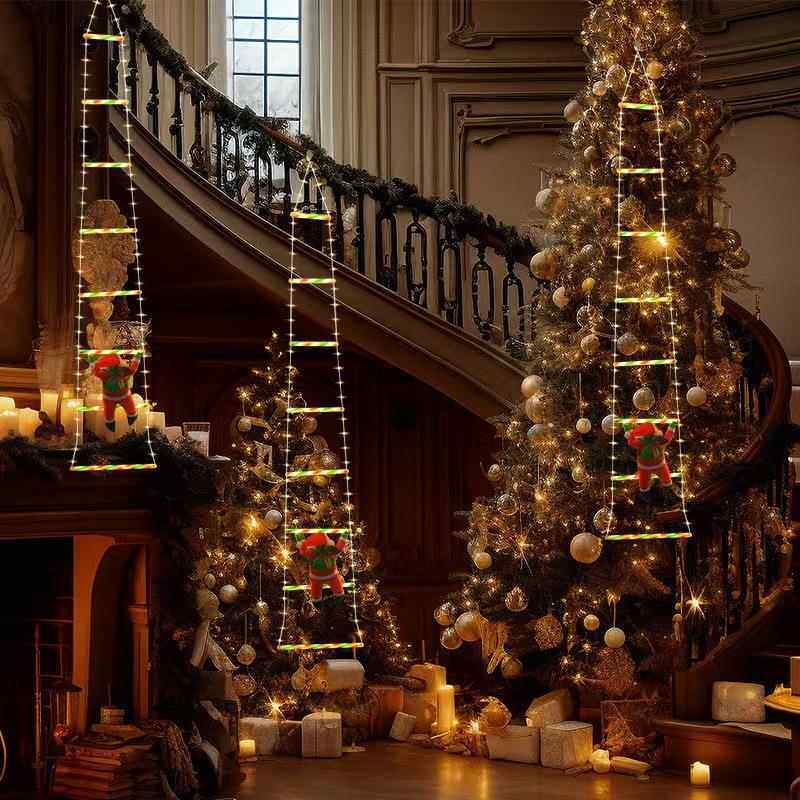 台州LED圣诞梯子灯带攀登圣诞老人室内户外圣诞装饰灯条灯串配件