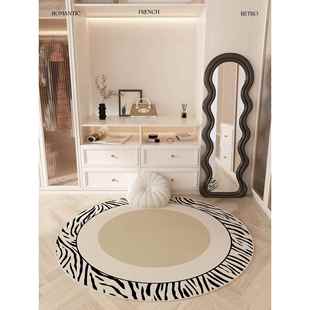 高档垫法式古高级感复镜全身衣帽间地毯圆形梳妆台子隔音防滑地垫