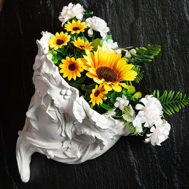 北欧女神工艺品雅典娜头像花盆挂件客厅墙壁吊兰挂花藤壁挂吊篮花,特色手工艺,其他特色工艺品,淘宝优惠券,粉丝福利购,淘宝优惠卷