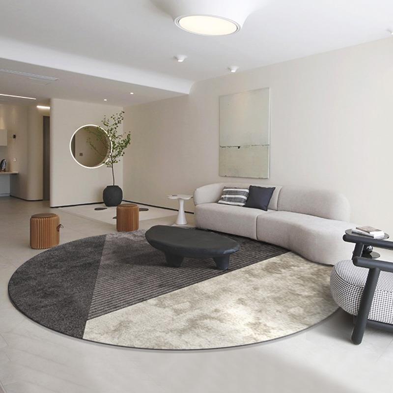 正品圆形北现代房简约茶几毯地毯客厅垫地卧室床边高级灰垫子书欧