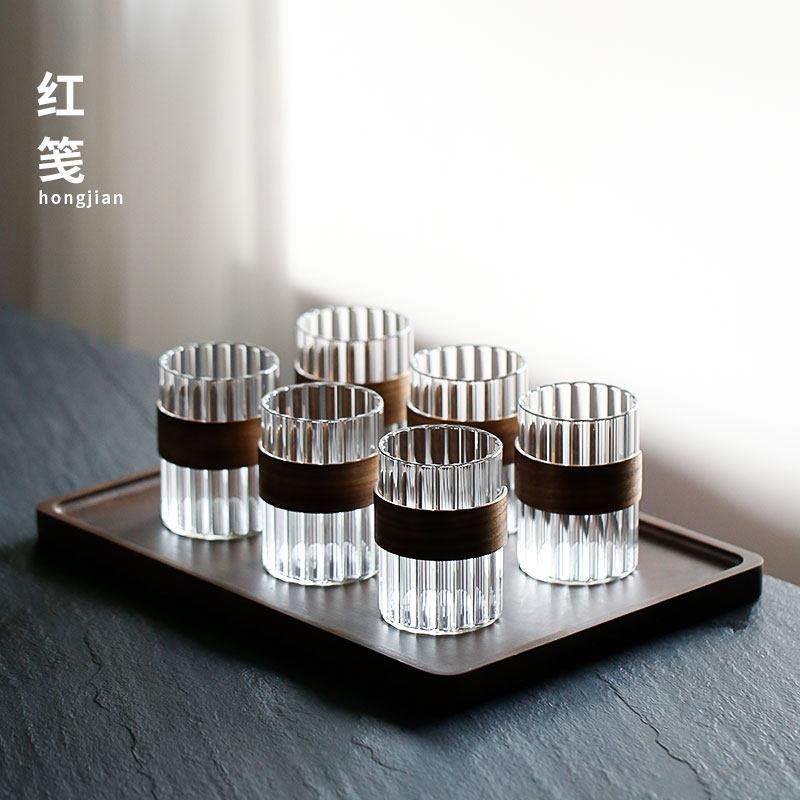 高硼硅玻璃水杯套装家用客厅待客茶杯办公2024新款防烫喝茶杯茶具