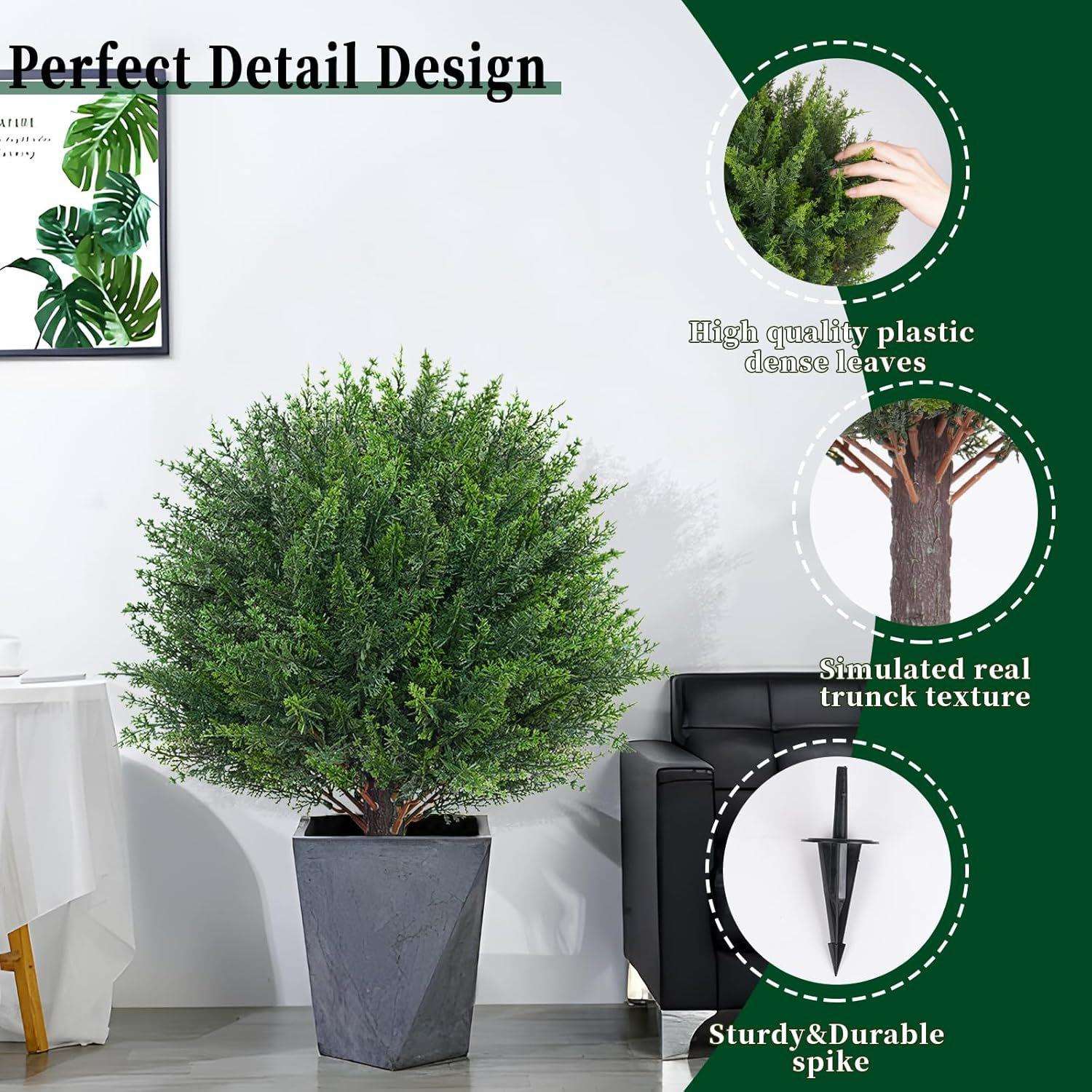 爆款亚马逊仿真柏树植物可拆装地插小柏树绿植工艺室外装饰品