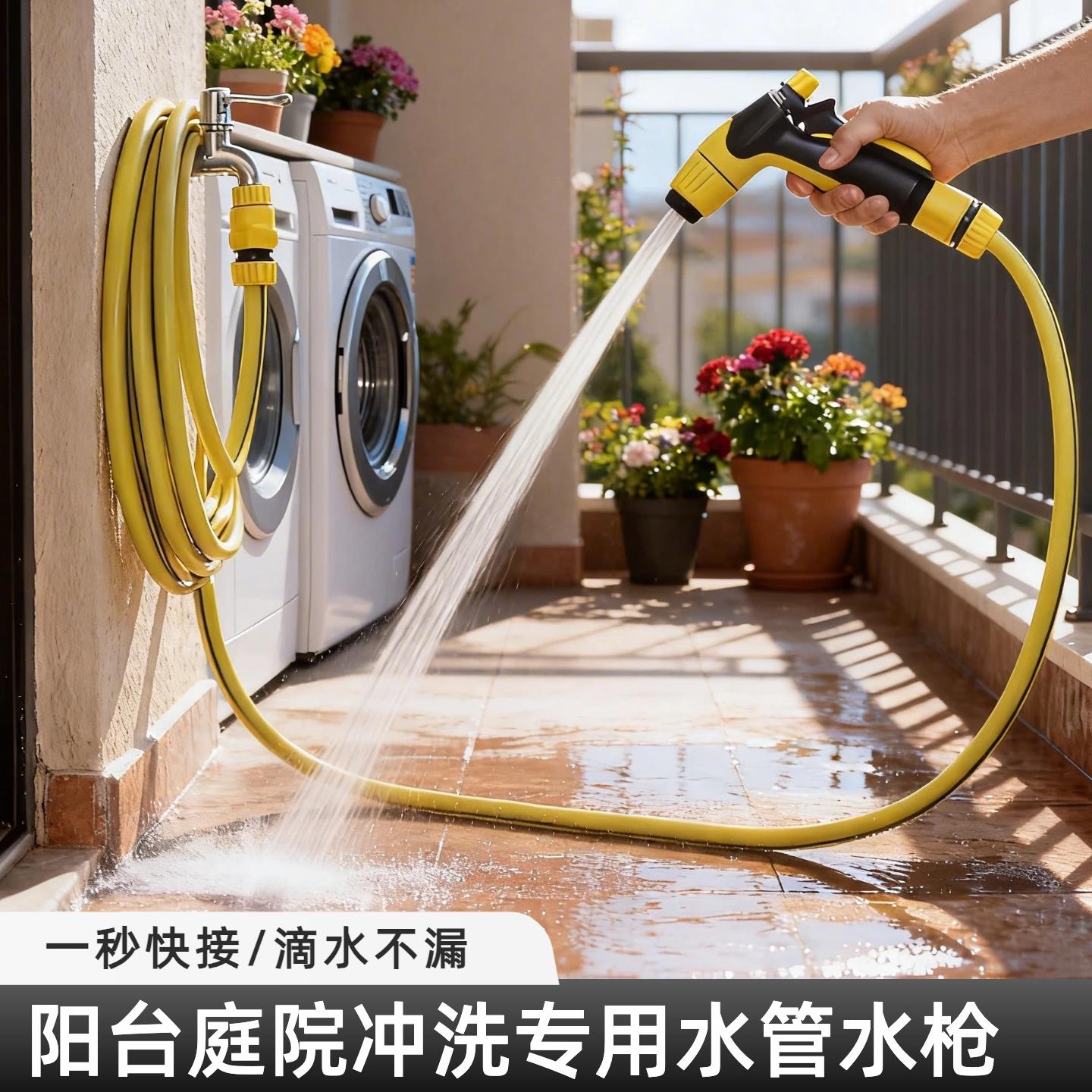 接水龙头专用水管软管家用高压水枪阳台花园院子洗地冲洗降温喷头
