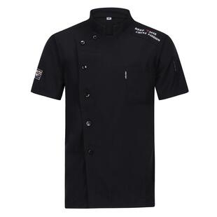 高档厨师衣工作短袖男夏季餐饮楼饭店面点烘酒培师薄服款透气厨房