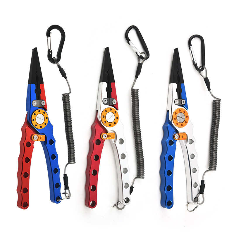 厂家铝合金路亚钳便携带锁钓鱼钳子多用途控鱼器户外路亚钳批发