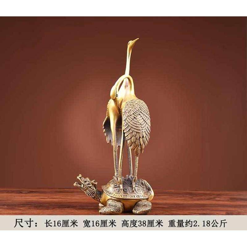 老人鹤纯铜鹤龟摆件龟龟装饰品摆设龟延年贺礼鹤祝寿单长寿踩家居