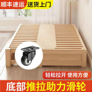 实木推拉床小户型一体两用可伸缩多功能沙发折叠床带抽屉可现做