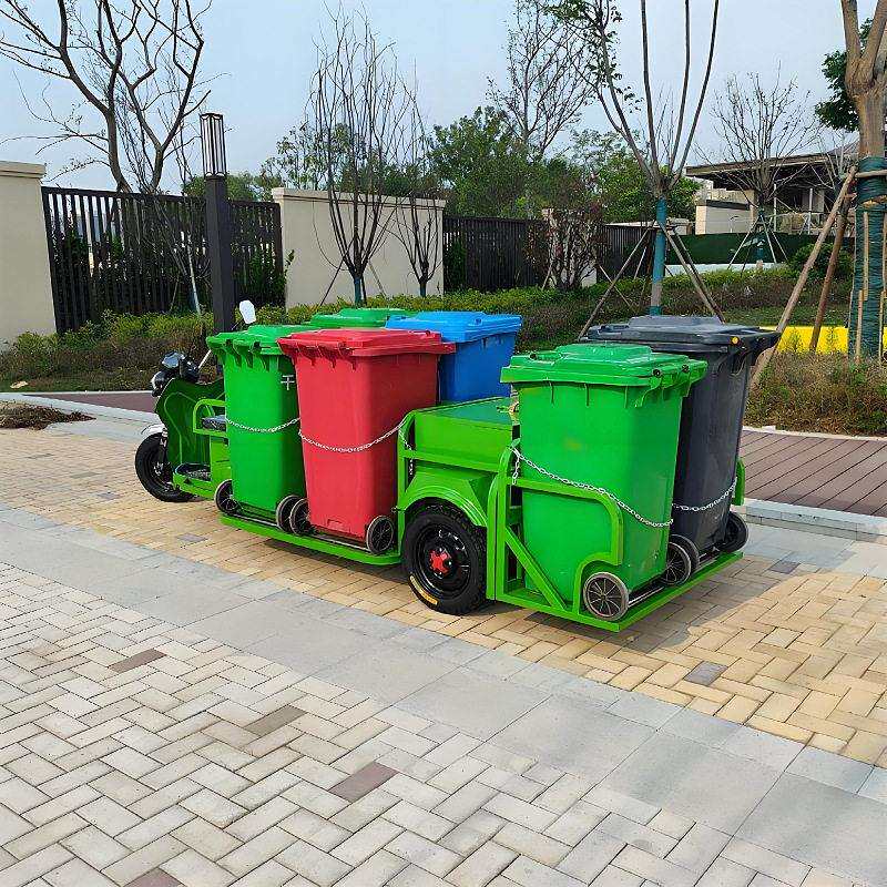 厂家供应电动环卫垃圾车新能源三轮4桶6桶清运车物业景区保洁车