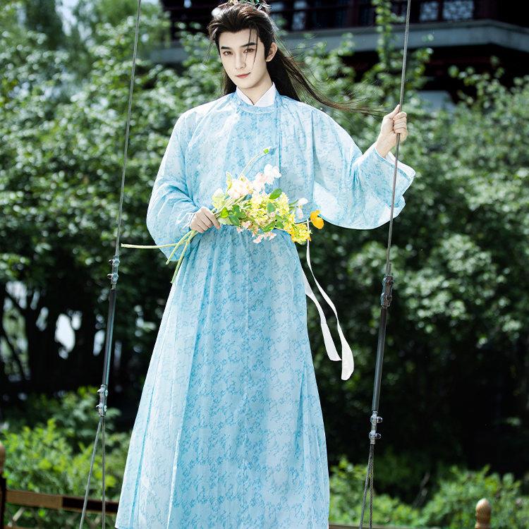汉服男款唐制圆领袍青少年男女同款薄款古装日常成人汉服夏季中国图片